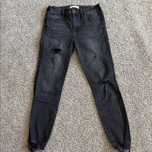Black Distressed Women's Jeans